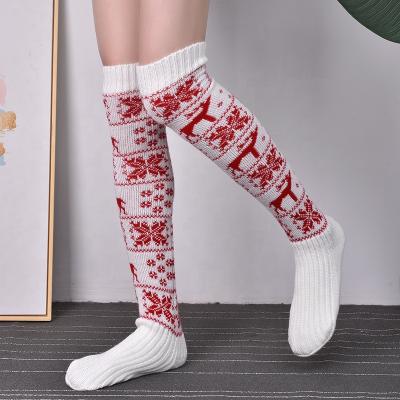 China QUICK DRY Women Knitted High Over The Knee Socks Lady Winter Christmas Stockings Warm Chunky Long Socks for sale