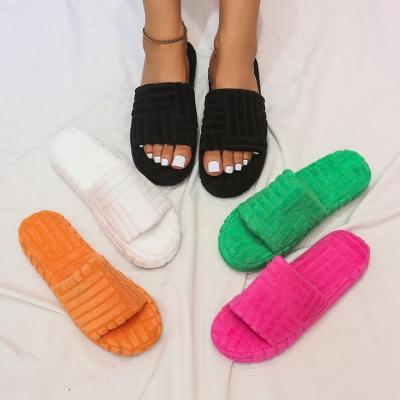 China Fashion Trend Winter Slippers Towel Cotton Botega Veneta Slippers Large Size Thick Bottom Warm Luxury Sandals for sale