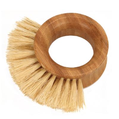 China Sustainable Eco-Friendly Manual Fruit Cleaning Brush All Natural Sisal Fruit Vegetable Bamboo Cleaning Brush for sale