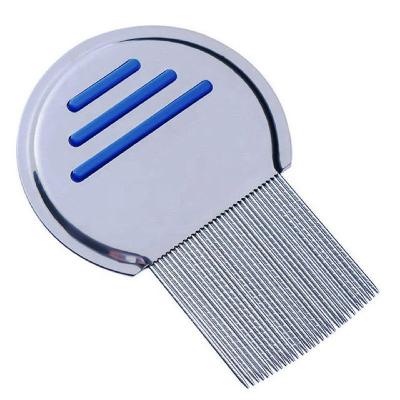 China Custom Logo Portable Home Removal Pet Accessories Cleaning Comb Stainless Steel Head Lice Comb Dog for sale