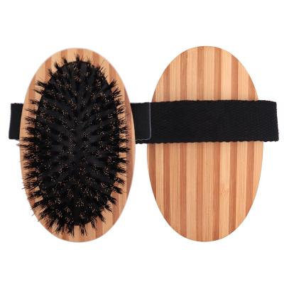 China All Natural Plant Wholesale Natural Wood Air Cushion Bath Dry Shower Body Brush Round Boar Stiffen Bath Brush for sale