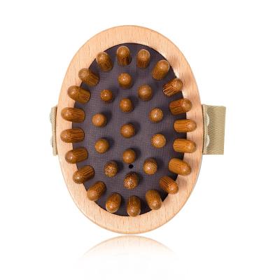 China All Natural Portable Hand Held Bamboo Wood Duct Air Cushion Massager Bath Body Brush for sale