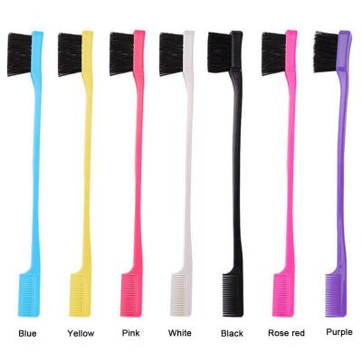 China Wholesale Waterproof Blue Boar Black Pink Hair 2 In 1 Edge Control Broom With Comb for sale