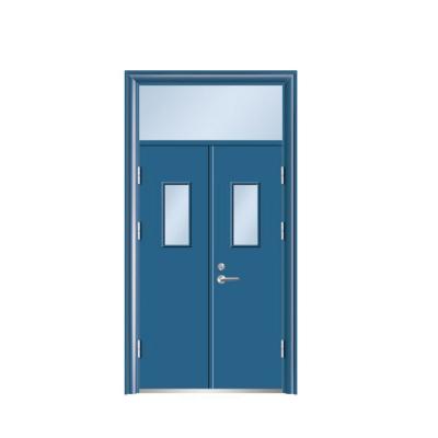 China Fire Proof Design Double Leaf Metal School Hotel Hotel Steel Door Commercial Home Interior Anti-Theft Fire-Rated Security for sale