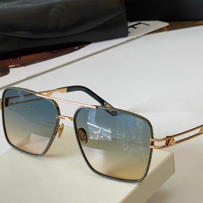 China Fashion Sunglasses Men's New Retro Double Beam Square Frame Thin Metal Frame Driving Sun Glasses HD Sun Glasses for sale