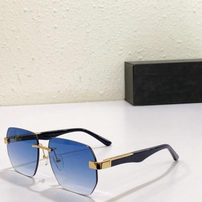 China 2022 luxury brand designer sunglasses retro women's UV400 gradient frameless metal men's sunglasses luxury brand fashion sunglasses for sale