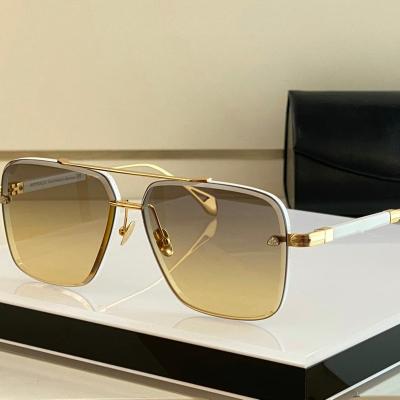 China Fashion Sunglasses Shape HD Trend Pure White Sunglasses Titanium Unisex Metal for sale