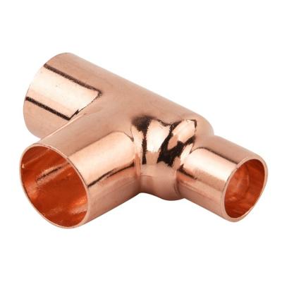 China Reducing Tee Copper Fittings Copper Plumbing Refrigeration Air Conditioning HVAC Copper Pipe Fittings Tee Equal for sale