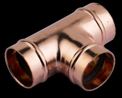 China Weld Ring Copper Fitting Nsf Asme Plumbing Hot Sale Copper Equal Tee For Acr Other for sale