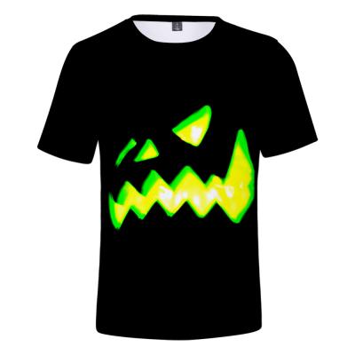 China Halloween Sensitive Hot Happy Themed T-Shirts 2021 New Anti-wrinkle Halloween Printed O-neck Cotton Short Sleeved T-shirts for sale