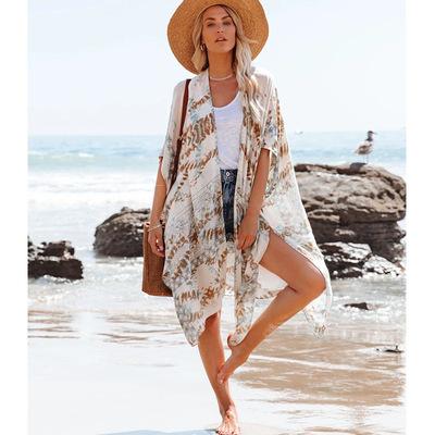 China Floral Chiffon Front Cover Ups Anti-Wrinkle Women's Casual Loose Kimono Cardigans Open Tops for sale