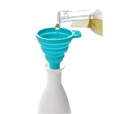 China Viable Portable Hot Colorful Heat Resistant Plastic Accessories Collapsible Telescopic Kitchen Cooking Oil Food Bottle Funnel for sale