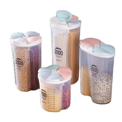 China Viable Kitchen Food Storage Box Container Grain Cereal Dispenser Dry Tank Sealed Boxes Organizers Storage Bottle Clear Jar for sale