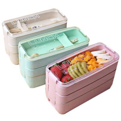 China Storage Bento Box For Adults Kids, 3 Layers Freshness Japanese Kitchen Lunch Box, Portable Storage Tableware Food Kitchen Outdoor Home Accessories for sale