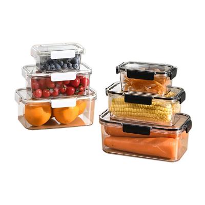 China Stackable Cereal Plastic Airtight Organizers Storage Containers Freshness Preservation Kitchen Food Dry Boxes Jars Fridge Storage Bins for sale