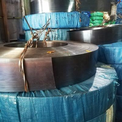 China Metal stamping cold rolled spring steel strip coil 65Mn c75 sk85 slit coil for scraper, putty knife, strip saw blade for sale