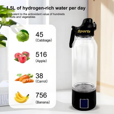 China 1L Sports Hydrogen Rich Water Bottle USB Charging High PPM Hydrogen Water Maker Spe Hydrogen Generator WEIZI for sale