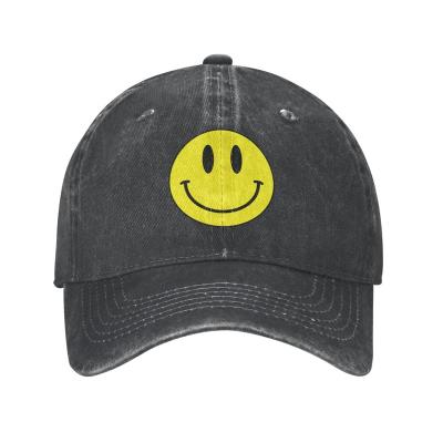 China DIY Smiley Face Adult Baseball Cowboy Formal Hat Unisex Adult Baseball Hat Sports Outdoor Cowboy Cap For Men Women Snapback for sale