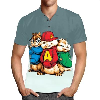 China High Quality Anti-Wrinkle Men's 3D Print Full Sports Polo Shirt Anime T-shirt Wonder Drawing Custom Designer Custom Mens Polo Shirt for sale