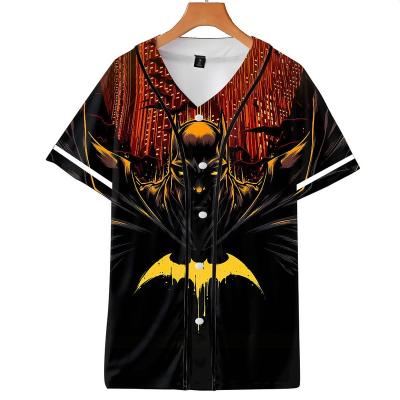 China Anime Anti-Wrinkle Mens 3D Full Print High Quality Sports Baseball Shirt Marvel T-shirt Drawing Custom Designer Custom Mens Baseball Shirt for sale