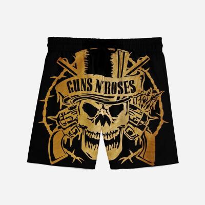 China QUICK DRY Custom Skull LOGO Sports Beach Short Fashion Custom Skull Casual 3D Poster Printed Mens Beach Pants for sale