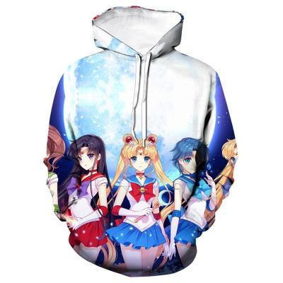 China Anti-wrinkle 3d print sailor moon blue hoodies women/men letter jacket women/men cute cover up sailor moon jacket for sale