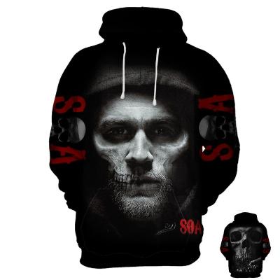 China Women/Men Ghost Hat Blue Jacket Ladies/Men Anti-Shrink Print Cute Jacket Skull Long Sleeve Hoodies for sale