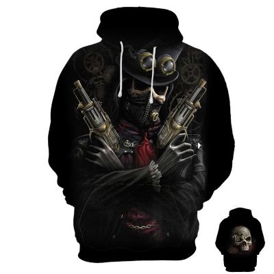 China Printer skull letter hoodies hip hop ladies anti-shrink jacket/ladies/ghost sugar men's blue jacket men's anti-shrink jacket for sale