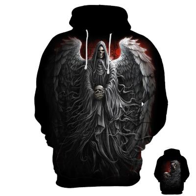 China Blue Fleece Anti Shrink Skull 3d Printing Hoodies Fashion Ladies/Long Sleeve Ghost Dress Women/Men Jacket Men Jacket for sale