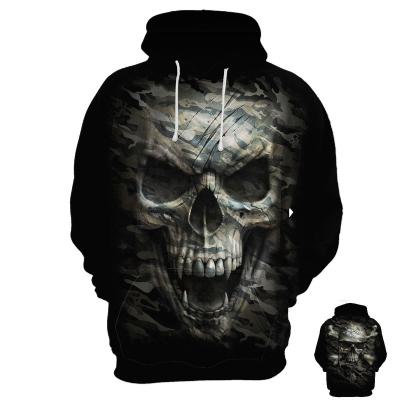 China 3d printing skull anti-shrink loose sleeve/ghost razor women/men cute women jacket blue men jacket for sale