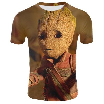 China Anti-wrinkle cosplay groot tops T-shirt hip hop female/male social groot flowerpot female T-shirt/male T-shirt for sale