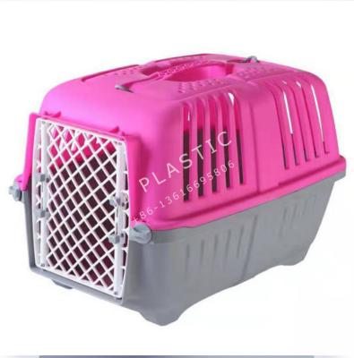 China High quality stocked portable plastic pet transport crate, outdoor pet cage for small animals for sale