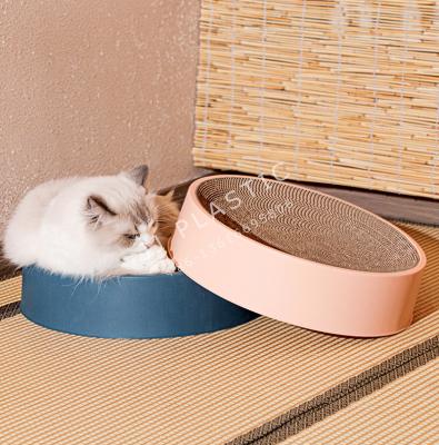 China 2021 New Cats Design Good Quality Plain Around Cat Scratcher Board Cardboard for sale