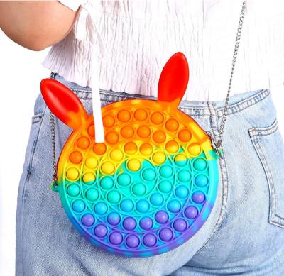 China Environmental noise shoulder bag stirrer toys snap bubble noise bubble stir sensory silicone bag noise toys for sale