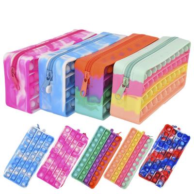 China Stress Relax New Amazon Silicone Purse Push Pops Bubbles Stirring Toys Bag Stress Balls Shaker Big Snap Change Purse for sale