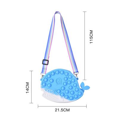 China Stress Relax Fish Pop Purse Cross - Body Bag For Girls Wiggle Toys Pop Purse Whale Pop Shoulder Bag for sale