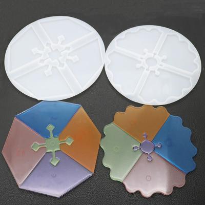 China 1 Pack Jigsaw Puzzle Mold Viable Silicone Resin Casting Large Ingot Molds For DIY Coasters for sale