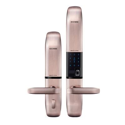 China Access Control Zinc Alloy Fingerprint WiFi APP Door Lock Tuya Smart Glass Lock for sale