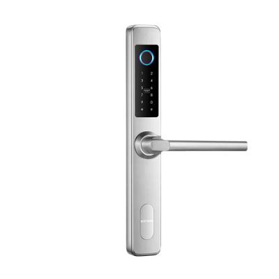 China Zinc Alloy Waterproof Security Fingerprint Smart Sliding Door Window Lock Electronic Aluminum Narrow Door Lock for sale