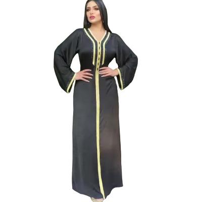 China 2021 Drill Strap Lace Muslim Prayer Abaya or Jilbabs For Women Abaya Custom Made Dubai Black Abaya for sale