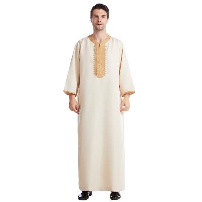 China 2021Hot Sale Polyester Islamic Clothing Mens Thobe Mens Thobe Jubba Thobe Arab Ikaf Men Thobe for sale