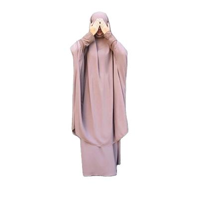 China Hot Selling Ethnic Polyester Khimar Hijab Amira Abaya Prayer Clothing Quantity Customize Two Piece Niqab Prayer Dress for sale