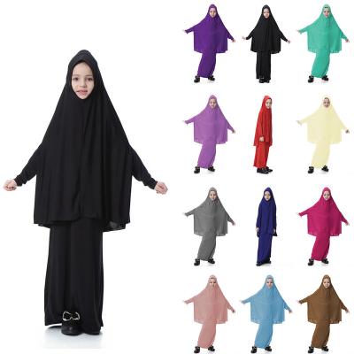 China 2022 Girls Formal Hijab Jilbab Clothing Customize Muslim Niqab Pray Hijab 2Pieces Women Prayer Hijab Dress Ethnic Clothing for sale