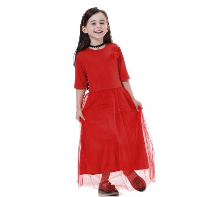 China 2021 Wholesale Polyester High Quality Muslim Kids Abaya Islamic Kids Clothing Dresses Girls Long Dress for sale