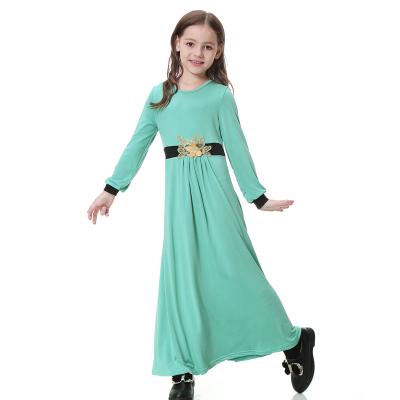 China Wholesale Pary High Quality Muslim Islamic Girls Clothing Kids Abaya 2022 Polyester Long Children Dress for sale