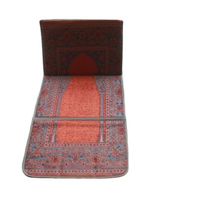 China Hot-selling Formal Chenille Yarn Prayer Portable Folding Blanket For Muslims Can Half-Lie, Flat And Folding Prayer Mat for sale