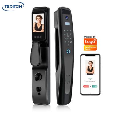 China New Design Tuya APP Tediton Wholesale Price Outdoor Tuya App Electronic Smart Door Lock With Camera for sale