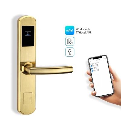 China OEM Wood Service Tediton Door Key Card Door Lock Ble App Hotel Door Lock Online Smart Rfid for sale