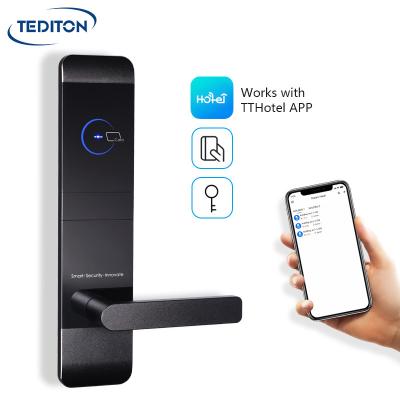 China Wooden Door Ble App Hotel Lock Online Tediton Rfid Card Hotel Security Keyless Apartment Wooden Lock With Be App Hotel Lock NC System; GUA for sale