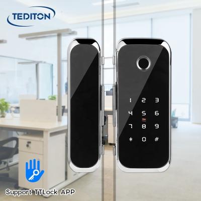 China Sliding glass door WiFi ttlock APP BLE APP biometric fingerprint glass door lock for office for sale